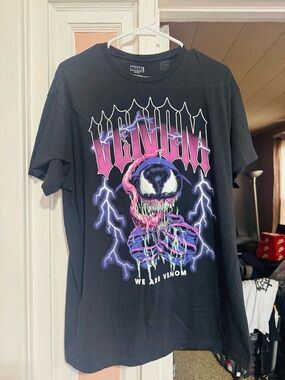 Marvel Venom Tee - Black with Neon Pink & Purple Artwork